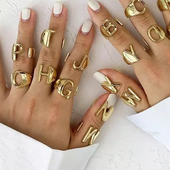 Retro Chic | Blogger Fav Gold Initial Letter Ring - Picture 6 of 6